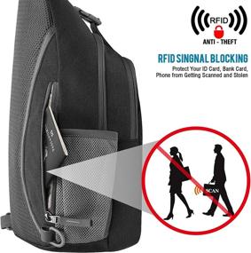 img 3 attached to RFID Blocking Sling Backpack Crossbody Chest Bag Daypack For Hiking Travel - G4Free
