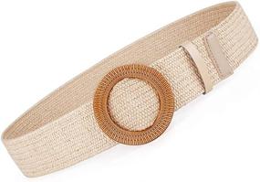 img 4 attached to Women Dresses Elastic Rattan Buckle Women's Accessories : Belts