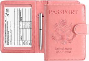 img 4 attached to ACdream Passport And Vaccine Card Holder Combo With RFID Blocking - Leather Travel Organizer For Men And Women - Light Pink - Includes CDC Vaccination Card Slot