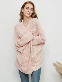 img 3 attached to Stay Cozy With Anna-Kaci Women'S Chunky Batwing Cardigan: Lightweight Sherpa Sweater Coat - Perfect For Any Occasion!