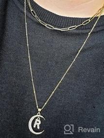 img 8 attached to Bivei 14-каратное позолоченное ожерелье в виде полумесяца с кубическим цирконием для женщин - идеальный изысканный подарок для ювелирных изделий