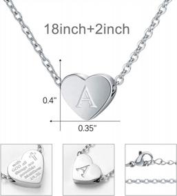 img 1 attached to Lanqueen Heart Pendant Monogram Necklace Inspirational Christian Gifts For Women Girls Matthew 19:26