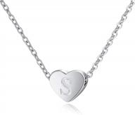 lanqueen heart pendant monogram necklace inspirational christian gifts for women girls matthew 19:26 logo