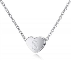img 4 attached to Lanqueen Heart Pendant Monogram Necklace Inspirational Christian Gifts For Women Girls Matthew 19:26