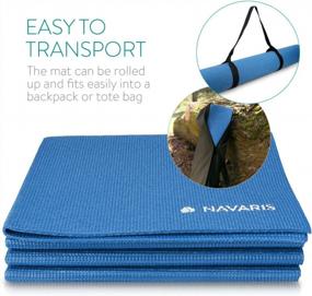 img 2 attached to Compact And Portable Navaris Yoga Mat For Travel - 1/8 Inch (4Mm) Thick For Pilates, Workouts, Gym, Fitness - Non-Slip Foldable Exercise Mat