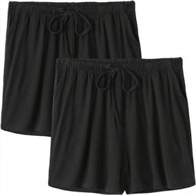 img 4 attached to AMVELOP Women'S Sleep Shorts With Pockets - Set Of 2 Comfy Pajama Bottoms