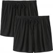 amvelop women's sleep shorts with pockets - set of 2 comfy pajama bottoms logo