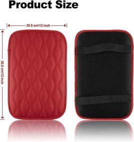 img 3 attached to 🚗 Amiss Auto Center Console Pad: Waterproof Car Armrest Seat Box Cover, Leather Protector for Vehicles, SUVs, Trucks & Cars (Red)