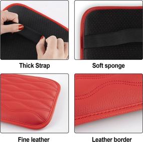 img 2 attached to 🚗 Amiss Auto Center Console Pad: Waterproof Car Armrest Seat Box Cover, Leather Protector for Vehicles, SUVs, Trucks & Cars (Red)