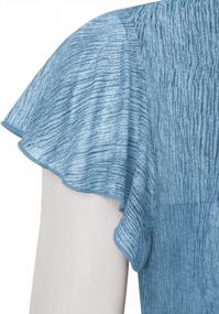 img 1 attached to Summer Floral Tops: Furnex Women'S Short Sleeve Tunic Shirt With Pleated Mesh Blouse