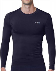 img 4 attached to EXIO Mens Compression Baselayer Top: Cool Dry Long & Short Sleeve Workout Shirts For Maximum Performance!