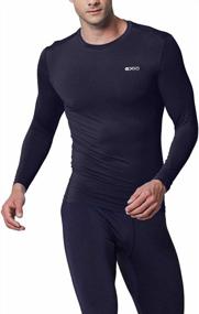 img 2 attached to EXIO Mens Compression Baselayer Top: Cool Dry Long & Short Sleeve Workout Shirts For Maximum Performance!