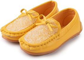 img 2 attached to Meckior Toddler Moccasin Wedding Synthetic Girls' Shoes in Athletic