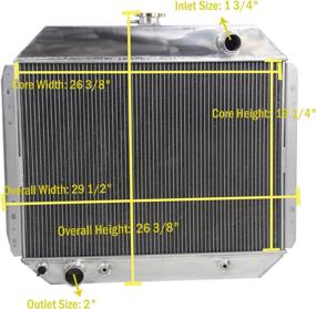 img 3 attached to 🔥 ALLOYWORKS 3 Row Aluminum Radiator for Ford Trucks F100 F150 F250 F350 1966-79 / Bronco V8 1978-79: Optimal Cooling Performance & Durability