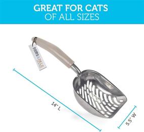 img 3 attached to 🐾 Paws & Pals Non-Stick Jumbo Metal Cat Litter Scoop - Waste Clump Remover Sifter with Deep Shovel