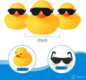 img 3 attached to 🦆 Set of 60 Rubber Ducks with Sunglasses - Mini Bath Ducky Float Toys for Baby Shower Decorations, Birthday Party Favors, Classroom Prizes, Pinata Fillers, and Supplies
