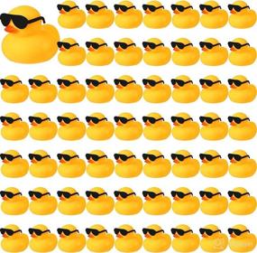 img 4 attached to 🦆 Set of 60 Rubber Ducks with Sunglasses - Mini Bath Ducky Float Toys for Baby Shower Decorations, Birthday Party Favors, Classroom Prizes, Pinata Fillers, and Supplies