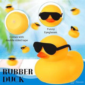 img 2 attached to 🦆 Set of 60 Rubber Ducks with Sunglasses - Mini Bath Ducky Float Toys for Baby Shower Decorations, Birthday Party Favors, Classroom Prizes, Pinata Fillers, and Supplies