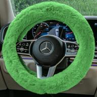 🚗 fh group fh2016green universal fit doe16 faux rabbit fur cozy green steering wheel cover: premium protection for cars, suvs, trucks, and vans логотип