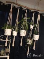 img 1 attached to POTEY Macrame Plant Hangers - Set Of 5 Hanging Plant Holders With Wood Beads And 10 Hooks For Boho Home Decor - 47.3''/40''/40''/40''/40'', Ivory review by Robert Johnson