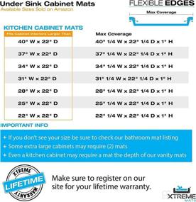 img 2 attached to 🚰 Xtreme Mats Under Sink Kitchen Cabinet Mat, Waterproof Protector & Drip Tray Liner - 34" 1/4 x 22 1/4, Pick Your Size (CM-36-BEIGE)