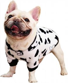 img 4 attached to Cute Cow Print Pet Outfits: Milumia Sweatshirt For Small Dogs And Cats In Black And White