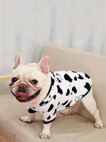 img 2 attached to Cute Cow Print Pet Outfits: Milumia Sweatshirt For Small Dogs And Cats In Black And White