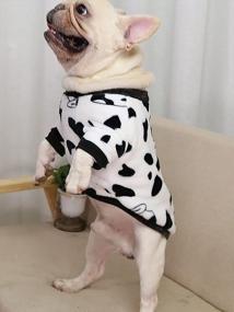 img 3 attached to Cute Cow Print Pet Outfits: Milumia Sweatshirt For Small Dogs And Cats In Black And White