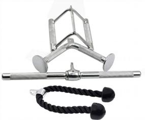 img 4 attached to Transform Your Workout With Greententljs Exercise Machine Attachments: Tricep Rope, V-Shaped Bar, Double D Handle & Rotating Straight Bar