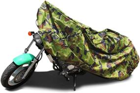 img 4 attached to 🏍️ Waterproof XXL 190T Motorcycle Cover in Camouflage Pattern for Suzuki - Rain and Dust Protection, Outdoor use, 104 Inches