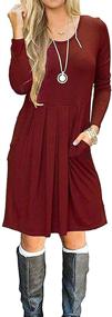 img 4 attached to AUSELILY Womens Sleeve Pleated Pockets Women's Clothing : Dresses