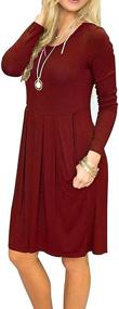 img 1 attached to AUSELILY Womens Sleeve Pleated Pockets Women's Clothing : Dresses