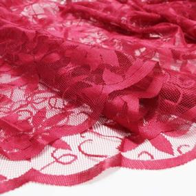 img 1 attached to Red Christmas Tablecloth 60X83 With Lace Leaves Prints - Rectangle Holiday Table Fabric Cover