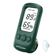 🌡️ highly accurate repti zoo digital thermometer hygrometer with high and low alarm function, ideal for reptile terrariums and aquariums, featuring a large screen &amp; versatile 3-sides mounting логотип