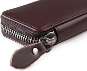 img 2 attached to Leather Pencil Case Pouch Fountain Pen Holder With Zipper For Men Women - Ancicraft (Coffee)