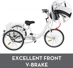 img 1 attached to White 20" Single Speed Tricycle Cruise Bike W/ Bell Brake System & Large Basket - Adult Recreation & Exercise