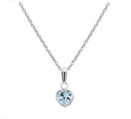 очаровательное 13-дюймовое ожерелье с подвеской в ​​виде сердца из стерлингового серебра с имитацией камня для маленьких девочек логотип