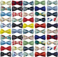 🐶 50 pcs sjane delicate dog bow ties: multiple styles &amp; colors for pet collar charms, bowties for summer hawaiian parties, weddings, birthdays &amp; special occasions logo