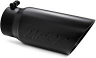 🔥 mbrp t5053blk 5" o.d. dual wall angled exhaust tip: sleek black coated finish for enhanced style and performance logo
