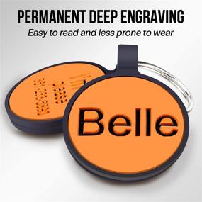 img 3 attached to Personalized Silicone Dog Name Tag With Deep Engraving And Silencer - Double Sided Customizable Pet Collar Tag For Dogs And Cats, Round Shape In Vibrant Orange