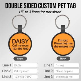 img 1 attached to Personalized Silicone Dog Name Tag With Deep Engraving And Silencer - Double Sided Customizable Pet Collar Tag For Dogs And Cats, Round Shape In Vibrant Orange