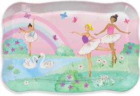 img 2 attached to Jewelkeeper Ballerina Pretend Tea Set - 15 Piece Girls Toy Tin With Carrying Case