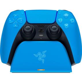 img 4 attached to Razer PS5 Quick Charging Stand: Fast Charge - Sleek Curved Cradle - Matches DualSense Controller - Easy One-Handed Use - USB Powered - Blue (Controller Not Included)