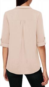 img 1 attached to Stylish And Comfortable: Furnex Women'S V Neck Chiffon Blouses With 3/4 Sleeves And Tunic Length