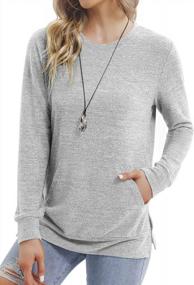 img 4 attached to Stay Stylish And Comfortable With TOREEL'S Long Sleeve Sweatshirt For Women With Side Split And Pockets
