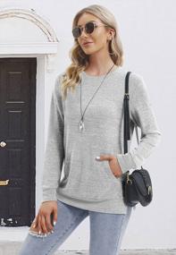 img 1 attached to Stay Stylish And Comfortable With TOREEL'S Long Sleeve Sweatshirt For Women With Side Split And Pockets