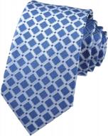 light blue and white checkered silk tie for men - classic jacquard woven necktie by secdtie logo