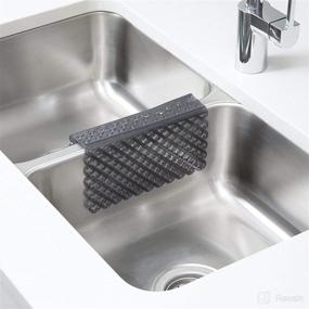 img 1 attached to 🌟 iDesign Stari Sink Divider Mat - BPA-Free Flexible PVC Plastic - Graphite, 8.91" x 2.08" x 5