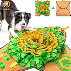 img 4 attached to Get Your Pup Engaged With AWOOF Snuffle Mat: A Durable Pet Feeding Mat To Encourage Natural Foraging Skills