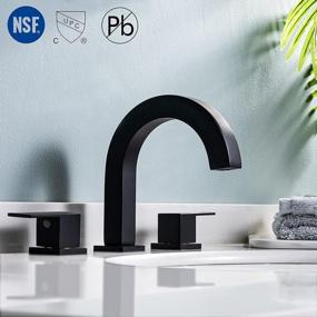 img 2 attached to KES Black Bathroom Faucet 3 Hole Widespread Bathroom Faucet 8 Inches CUPC Certified Lead-Free Brass Bathroom Sink Faucet With Supply Hoses, L4318LF-BK